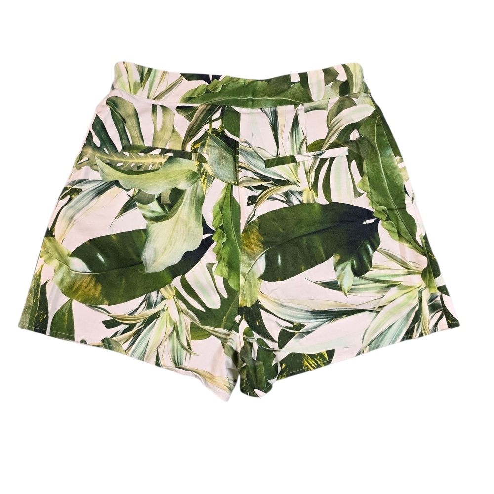 Gianni Bini Green Leaf Print High Waist Shorts Sz 4 - Picture 2 of 7